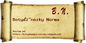 Botyánszky Norma névjegykártya